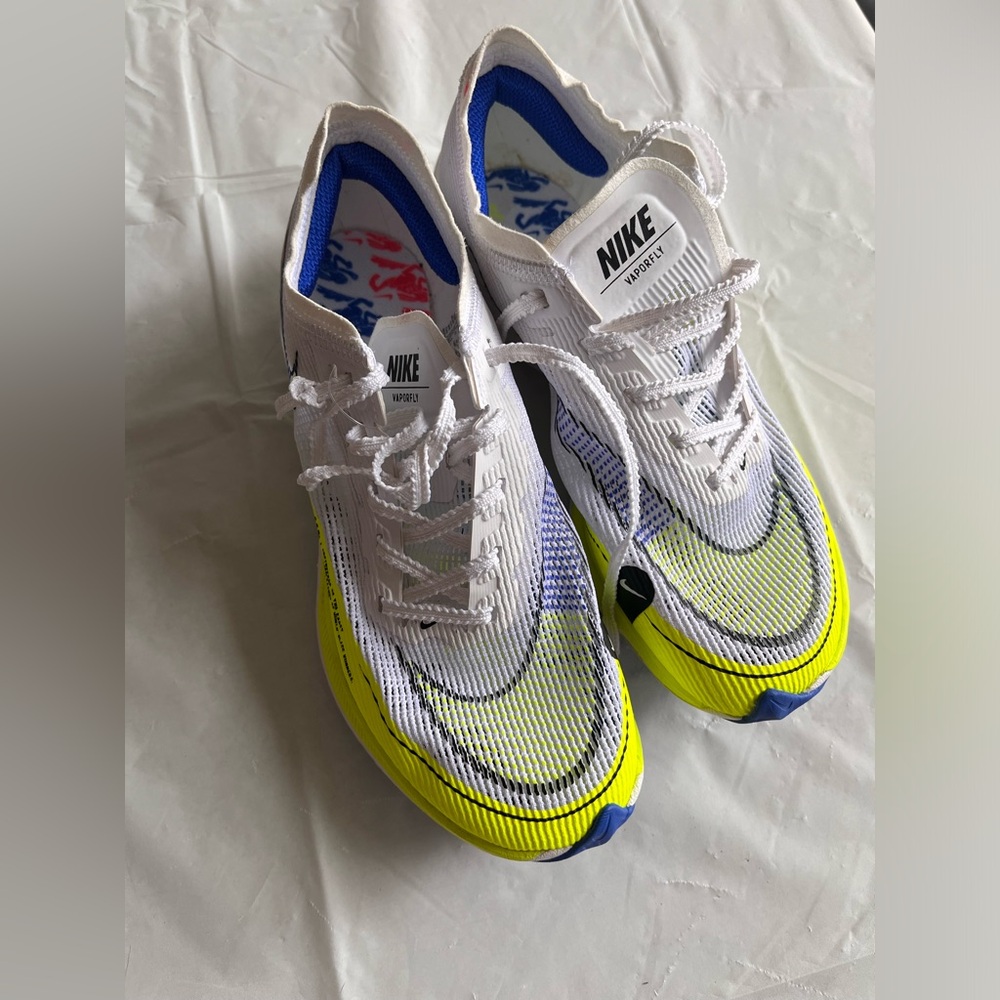 NIKE ZOOMX Vaporfly Next 2 - White Volt Racer Blue - Size 5